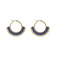 Resin Earring Zinc Alloy with ABS Plastic Pearl & Resin gold color plated fashion jewelry & for woman Sold By Pair