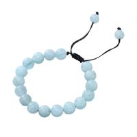 Pulseiras de pedras preciosas, Aquamarine, with Cordão de Nó, feito à mão, joias de moda & tamanho diferente para a escolha & para mulher, comprimento 18 cm, vendido por PC