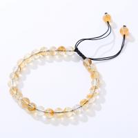 Bracelets quartz, perles de citrine, avec Cordon de noeud, fait à la main, bijoux de mode & normes différentes pour le choix & pour femme, Longueur 18 cm, Vendu par PC