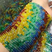 Naturlige regnbue Agate perler, Rainbow Agate, Runde, du kan DIY & facetteret, blandede farver, 3mm, Solgt Per Ca. 38 cm Strand