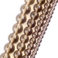 Fashion Glasperler, Runde, du kan DIY & forskellig størrelse for valg, tan, Solgt Per Ca. 37-39 cm Strand