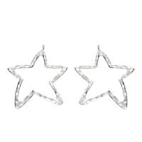 Colgante estrella de la aleación del cinc, aleación de zinc, chapado en color de plata, unisexo & hueco, libre de níquel, plomo & cadmio, 76x98mm, aproximado 100PCs/Bolsa, Vendido por Bolsa