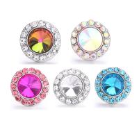 Chunks en pressers, Zinc Alloy, Ronde, silver plated, DIY & met glas strass, meer kleuren voor de keuze, nikkel, lood en cadmium vrij, 18mm, Verkocht door PC