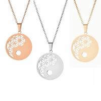 Stainless Steel Jewelry Necklace 304 Stainless Steel with 1.97 extender chain Round Vacuum Plating Unisex Length 17.72 Inch Sold By PC