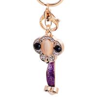 Key Chain, Zinc Alloy, guldfarve belagt, Bærbare & emalje & med rhinestone, flere farver til valg, nikkel, bly & cadmium fri, 35x85mm, Længde 14.5 cm, Solgt af PC