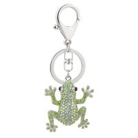 Key Chain, Zinc Alloy, Frog, forgyldt, Bærbare & med rhinestone, flere farver til valg, nikkel, bly & cadmium fri, 45x113mm, Solgt af PC