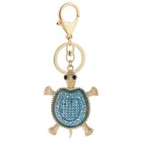 Key Chain, Zinc Alloy, Turtle, guldfarve belagt, Bærbare & emalje & med rhinestone, flere farver til valg, nikkel, bly & cadmium fri, 55x134mm, Solgt af PC