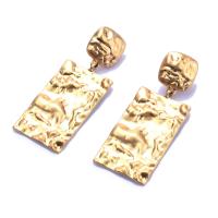 Zinc Alloy Drop Earrings Square gold color plated fashion jewelry & for woman golden nickel lead & cadmium free Sold By Pair