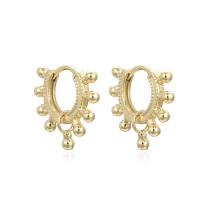 Boucle d'oreille Creole cerceau laiton, Plaqué d'or, styles différents pour le choix & pour femme, Or, 20x18mm, Vendu par paire