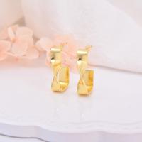 Brass Stud Earring real gold plated & for woman gold Sold By Pair