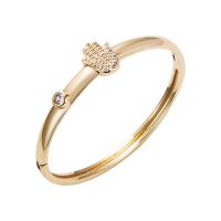 Cilindrata Zircone Bracciale in ottone micro pavimenta, placcato color oro, stili diversi per la scelta & Micro spianare cubic zirconia & per la donna, oro, 55mm, Venduto da PC