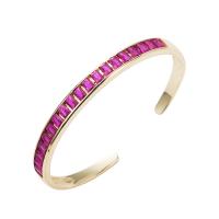 Cilindrata Zircone Bracciale in ottone micro pavimenta, placcato color oro, Micro spianare cubic zirconia & per la donna, nessuno, 55mm, Venduto da PC