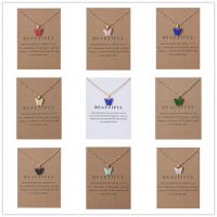 Acryl halskettingen, met Zinc Alloy, Vlinder, plated, golfketting & mode sieraden & voor vrouw, meer kleuren voor de keuze, Lengte Ca 16 inch, Verkocht door PC