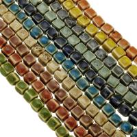 PorseleinJuwelen Beads, Porselein, Plein, DIY, meer kleuren voor de keuze, 8x8x8mm, Lengte Ca 16.5 inch, 5strengen/Lot, Verkocht door Lot