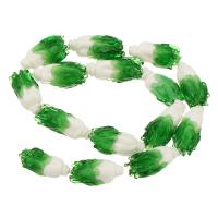 Handgemaakte Lampwork Beads, Kool, DIY, groen, 22x11x22mm, Lengte 15 inch, 20pC's/Lot, Verkocht door Lot