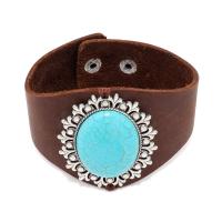 Koskind Bracelet, med turkis & Zinc Alloy, mode smykker & Unisex, kaffe farve, 25x6.2cm, Solgt af PC