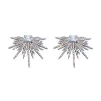 Rhinestone Ørering, Zinc Alloy, platineret, mode smykker & for kvinde & med rhinestone, nikkel, bly & cadmium fri, 27x33mm, Solgt af par