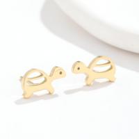 Stainless Steel Stud Earrings 304 Stainless Steel Turtle Vacuum Ion Plating fashion jewelry & for woman Sold By Pair