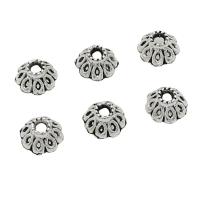 Zinc Alloy Bead Cap Flower antique silver color plated DIY nickel lead & cadmium free 7mm Approx Sold By Bag