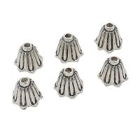 Cink Alloy Perla Cap, Cvijet, starinski srebrne boje pozlaćen, možete DIY, nikal, olovo i kadmij besplatno, 10x11mm, Približno 200računala/Torba, Prodano By Torba