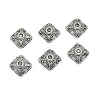 Zink Alloy Bead Cap, Square, antik silver pläterad, DIY, nickel, bly och kadmium gratis, 10mm, Ca 200PC/Bag, Säljs av Bag