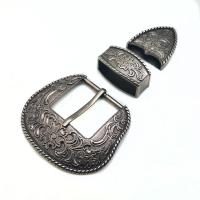 Zinc Alloy Belt Buckle antique silver color plated three pieces & DIY nickel lead & cadmium free   Sold By Set