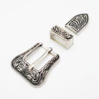 Zink Alloy Belt Buckle, platina pläterad, tre stycken & DIY & svärta, nickel, bly och kadmium gratis, 40x40mm,11x23mm,30x19mm, 3PC/Ställ, Säljs av Ställ