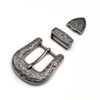 Zinek Belt Buckle, starožitné barva postříbřená, tři kusy & DIY & černat, nikl, olovo a kadmium zdarma, 61x56mm,15x34mm,34x29mm, 3PC/nastavit, Prodáno By nastavit