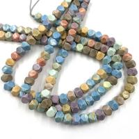 Rainbow Jasper Kraal, Square, DIY & verschillende grootte voor keus & gefacetteerde, gemengde kleuren, Per verkocht Ca 15.35 inch Strand