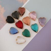 Cubic Zirconia Brass Pendants with Cubic Zirconia Heart gold color plated DIY nickel lead & cadmium free Sold By PC