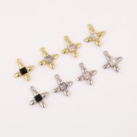 Zink Alloy Hänge, Cross, plated, DIY & micro bana cubic zirconia, fler färger för val, nickel, bly och kadmium gratis, 17x20x14mm, Säljs av PC