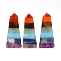 Gemstone Point Decoration Conical polished patchwork mixed colors Sold By PC