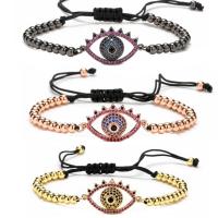 Blogos akies Juvelyrika Apyrankės, Žalvarinis, Evil Eye, padengtą, unisex & reguliuojamas & mikro nutiesti kubinių Zirconia, daugiau spalvų pasirinkimas, nikelio, švino ir kadmio nemokamai, 20mm, Ilgis 16-21 cm, Pardavė PC