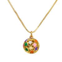 Collier en laiton, Placage de couleur d'or, pour femme & émail, plus de couleurs à choisir, 15mm, Longueur Environ 17.7 pouce, Vendu par PC