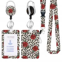 Polyester Lanyard Card Holder with Plastic & Zinc Alloy portable & Unisex Sold By Set