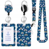 Polyester Lanyard kaarthouder, met Plastic & Zinc Alloy, Draagbare & regenboog ontwerp & uniseks, meer kleuren voor de keuze, 400x20mm, Verkocht door Stel