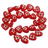 Bumpy Lampwork kralen, Hart, DIY, rood, 15x17.50x9mm, 20pC's/Lot, Verkocht door Lot