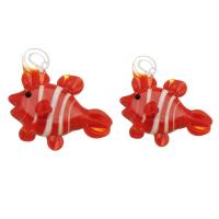 Fashion Lampwork Hangers, Vis, DIY & verschillende grootte voor keus, roodachtig oranje, Gat:Ca 3mm, 20pC's/Bag, Verkocht door Bag