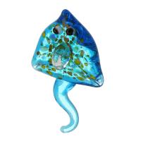 Fashion Lampwork Hangers, DIY, hemelsblauw, 24x35x10mm, Gat:Ca 1mm, 20pC's/Bag, Verkocht door Bag