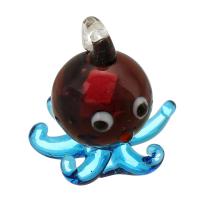 المعلقات Lampwork موضة, امبورك, أخطبوط, ديي, أسمر, 21x20.50x21mm, حفرة:تقريبا 2mm, 20أجهزة الكمبيوتر/حقيبة, تباع بواسطة حقيبة