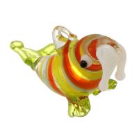 Fashion Lampwork Hangers, Sea Lion, DIY, geel, 17x32x18mm, Gat:Ca 1mm, 20pC's/Bag, Verkocht door Bag