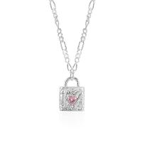 Cubic Zircon Micro bana Sterling Silver Halsband, 925 Sterling Silver, Lås, micro bana cubic zirconia & för kvinna, silver, Längd Ca 15.75 inch, Säljs av PC