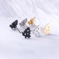 Pendientes de Acero Inoxidable, acero inoxidable 304, Árbol de Navidad, Diseño de Navidad & Joyería & para mujer, más colores para la opción, 10x8.70mm, Vendido por Par