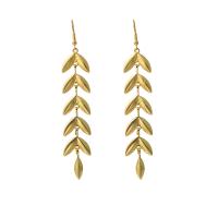 Sinc Alloy Earrings, Leaf, plátáilte, jewelry faisin & do bhean, dathanna níos mó le haghaidh rogha, 100x17mm, Díolta De réir Péire