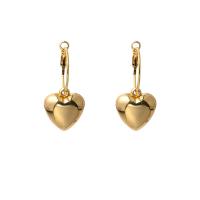 Zinc Alloy Øreringe, Heart, forgyldt, mode smykker & for kvinde, flere farver til valg, 50x22mm, Solgt af par