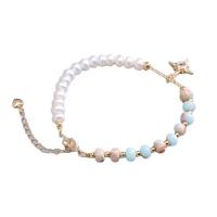 Pulseras de Perlas Freshwater, Shoushan Stone, con Perlas cultivadas de agua dulce & metal, hecho a mano, Joyería & para mujer, longitud 18 cm, Vendido por UD