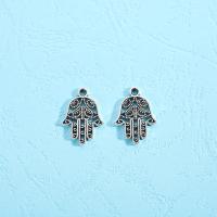 Sinc Alloy Hamsa Pendants, Hand, dath airgid antique plátáilte, unisex & log, nicil, luaidhe & caidmiam saor in aisce, 20.80x15.20mm, Thart 100ríomhairí pearsanta/Mála, Díolta De réir Mála