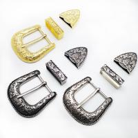 Zinc Alloy Belt Buckle plated three pieces & DIY & blacken nickel lead & cadmium free   Sold By Set