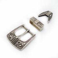 Zinc Alloy Belt Buckle, antiek zilver plated, drie stuks & DIY, nikkel, lood en cadmium vrij, 63x59mm,15x46mm,41x38mm, 3pC's/Stel, Verkocht door Stel