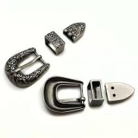 Zinc Alloy Belt Buckle antique silver color plated three pieces & DIY nickel lead & cadmium free   Sold By Set